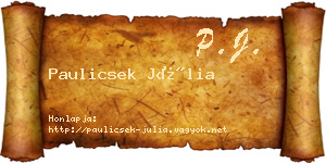 Paulicsek Júlia névjegykártya