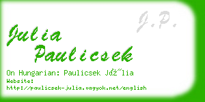 julia paulicsek business card